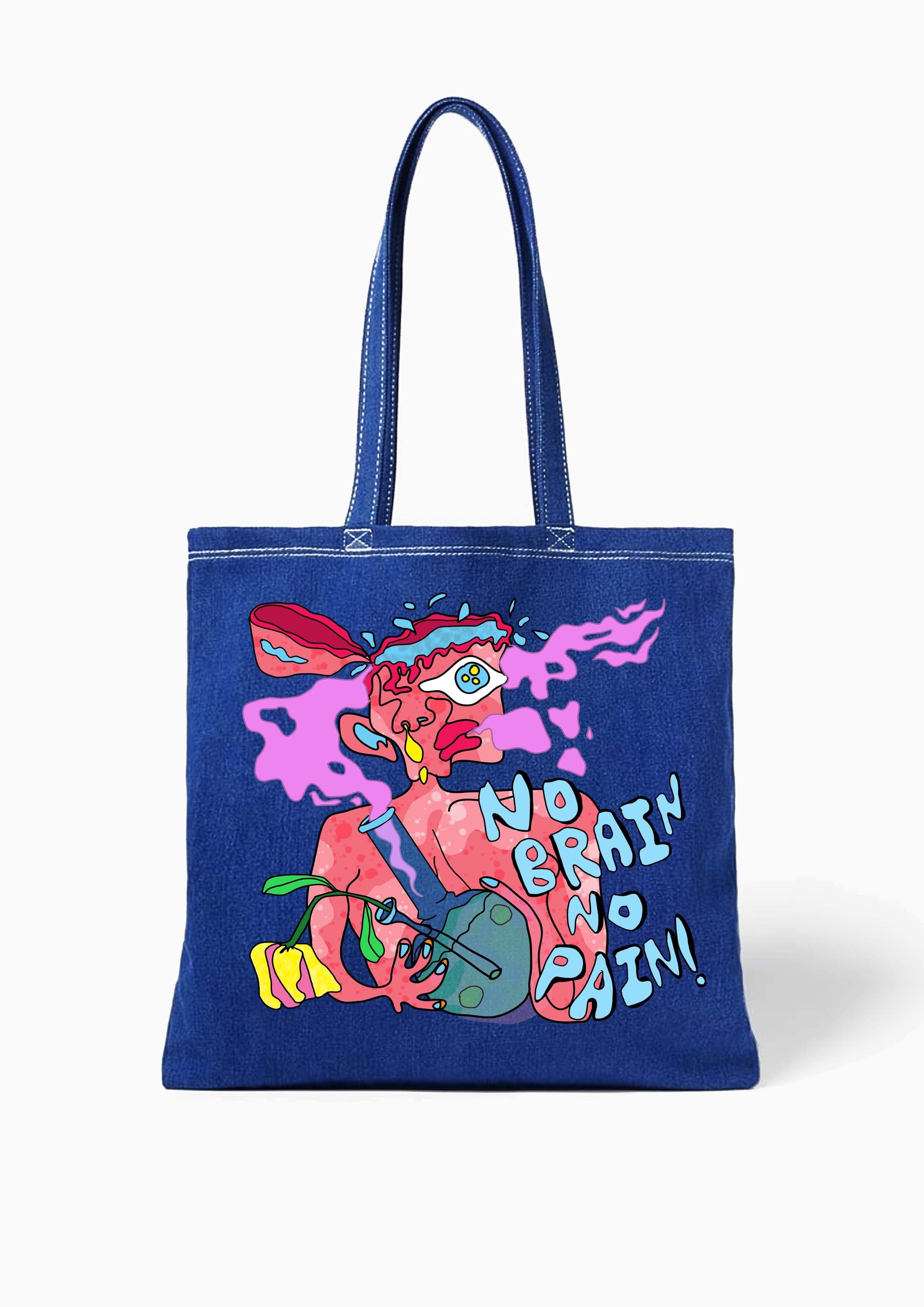 NO BRAIN NO PAIN TOTE BAG [UNISEX]